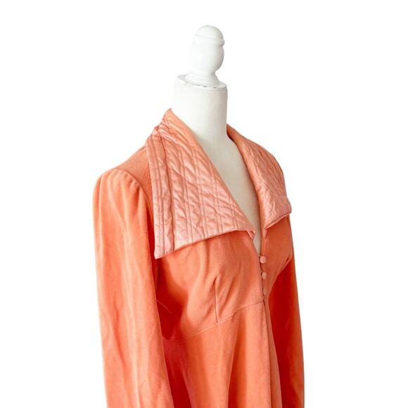 Vintage Vanity Fair Terry Robe Housecoat Orange 14 - Picture 4 of 12